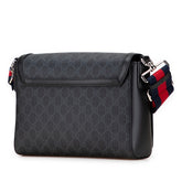 グッチ GGスプリーム ショルダーバッグ クロスボディバッグ 771167 ブラック PVC レザー レディース GUCCI 【中古】